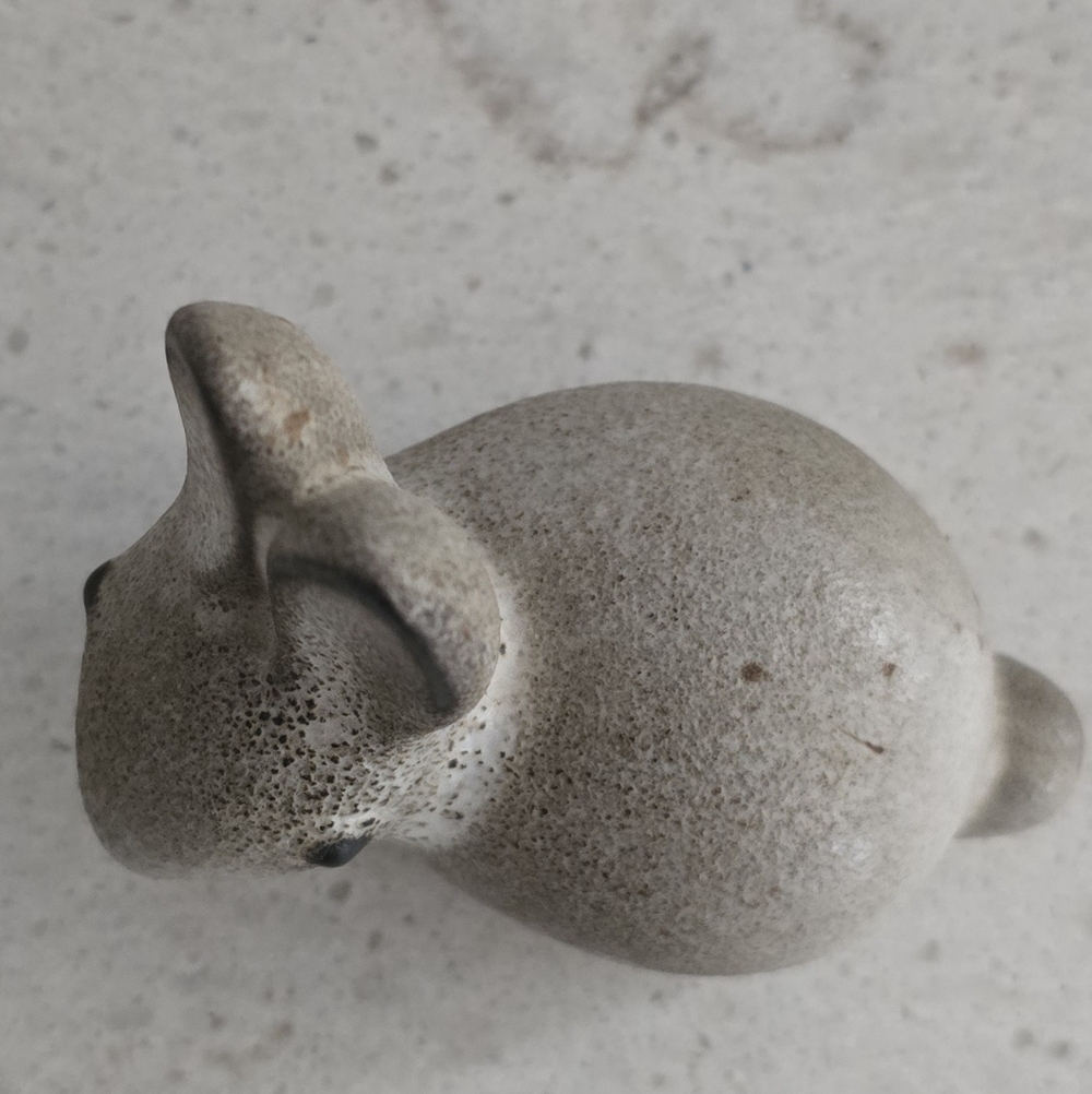 Vtg. Mcm Howard Pierce bunny rabbit Ceramic Speckle Glaze Figure - Picture 9 of 12